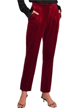 Favorite Daughter The Amore Stretch Velvet Pants in Maroon size 4